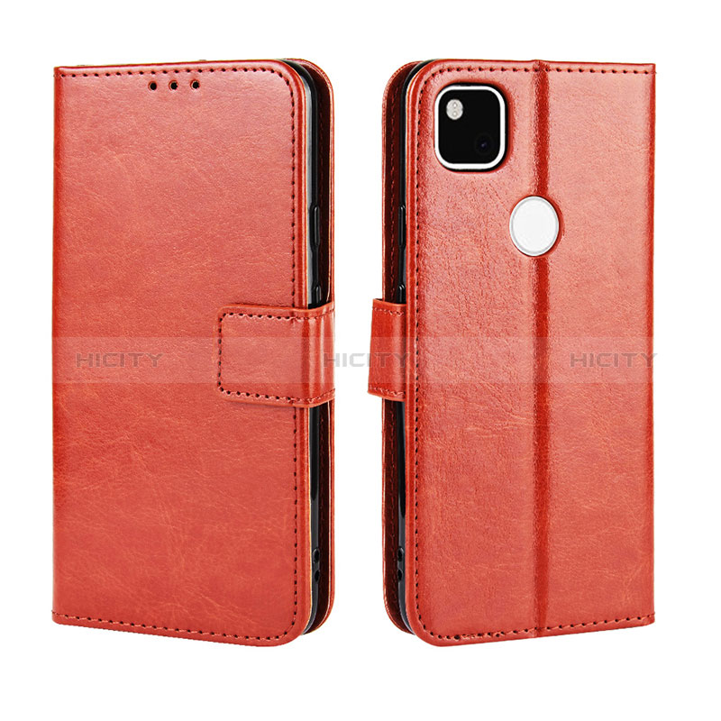 Coque Portefeuille Livre Cuir Etui Clapet BY5 pour Google Pixel 4a Marron Plus