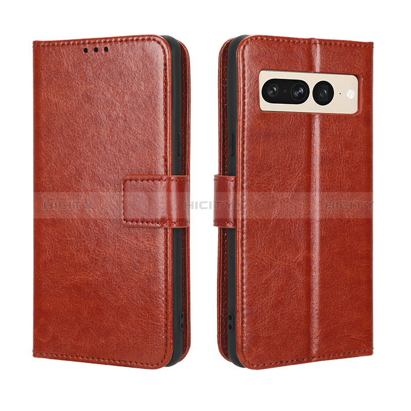 Coque Portefeuille Livre Cuir Etui Clapet BY5 pour Google Pixel 7 Pro 5G Marron Plus