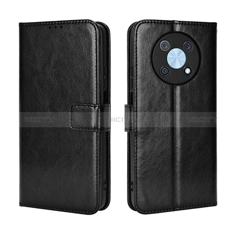 Coque Portefeuille Livre Cuir Etui Clapet BY5 pour Huawei Enjoy 50 Pro Noir Plus