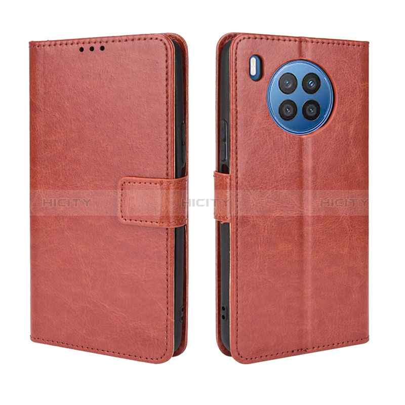 Coque Portefeuille Livre Cuir Etui Clapet BY5 pour Huawei Honor 50 Lite Marron Plus