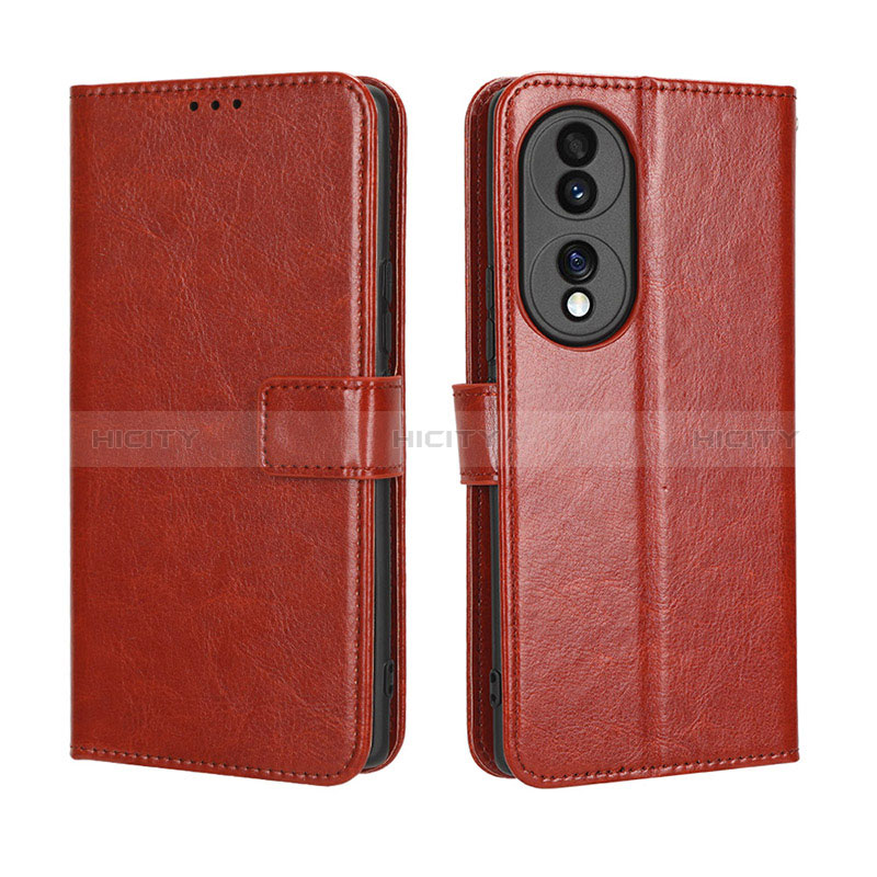 Coque Portefeuille Livre Cuir Etui Clapet BY5 pour Huawei Honor 70 5G Marron Plus