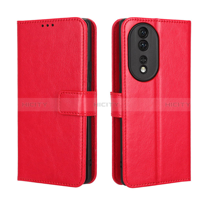 Coque Portefeuille Livre Cuir Etui Clapet BY5 pour Huawei Honor 80 5G Rouge Plus