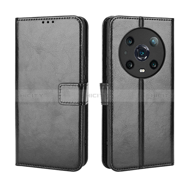 Coque Portefeuille Livre Cuir Etui Clapet BY5 pour Huawei Honor Magic4 Pro 5G Noir Plus