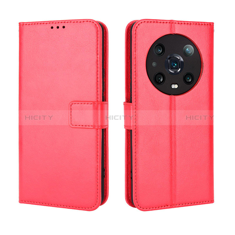 Coque Portefeuille Livre Cuir Etui Clapet BY5 pour Huawei Honor Magic4 Pro 5G Rouge Plus