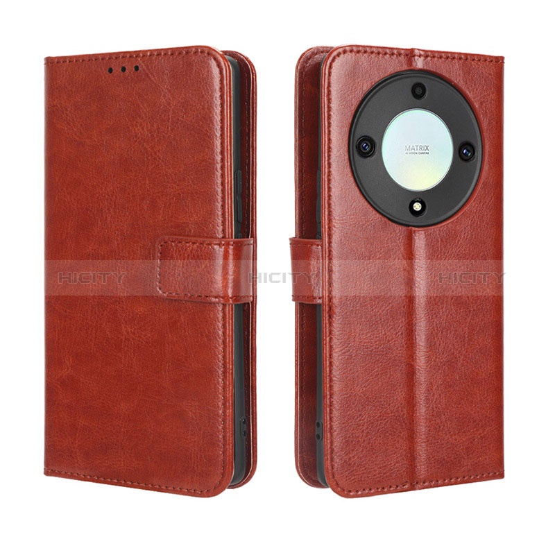 Coque Portefeuille Livre Cuir Etui Clapet BY5 pour Huawei Honor Magic5 Lite 5G Marron Plus