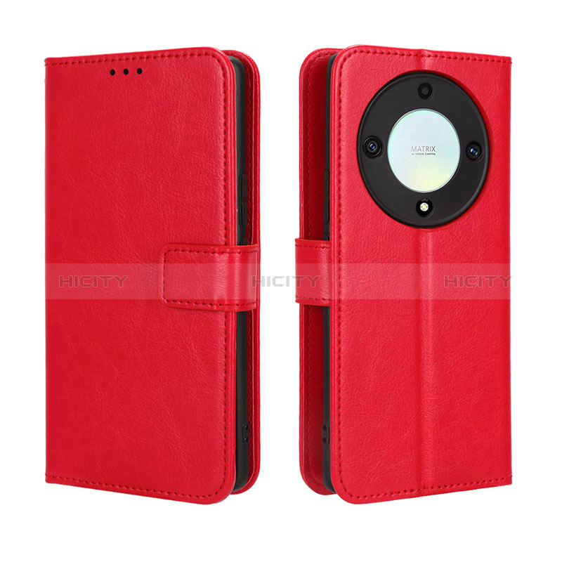 Coque Portefeuille Livre Cuir Etui Clapet BY5 pour Huawei Honor Magic5 Lite 5G Rouge Plus