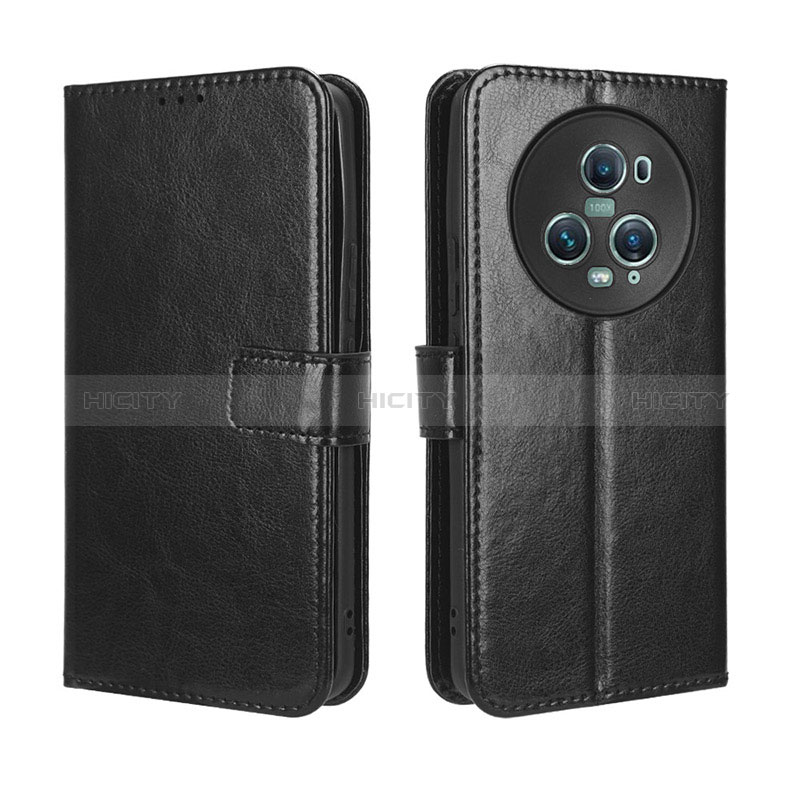 Coque Portefeuille Livre Cuir Etui Clapet BY5 pour Huawei Honor Magic5 Pro 5G Noir Plus