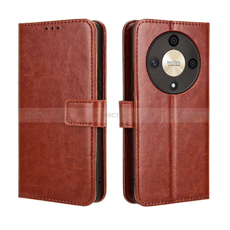 Coque Portefeuille Livre Cuir Etui Clapet BY5 pour Huawei Honor Magic6 Lite 5G Marron Plus