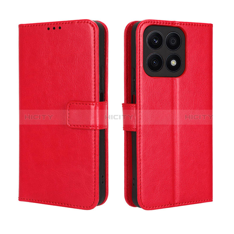 Coque Portefeuille Livre Cuir Etui Clapet BY5 pour Huawei Honor X8a 4G Rouge Plus