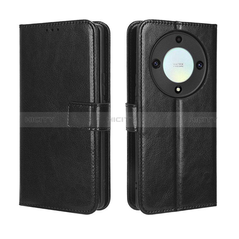 Coque Portefeuille Livre Cuir Etui Clapet BY5 pour Huawei Honor X9a 5G Noir Plus