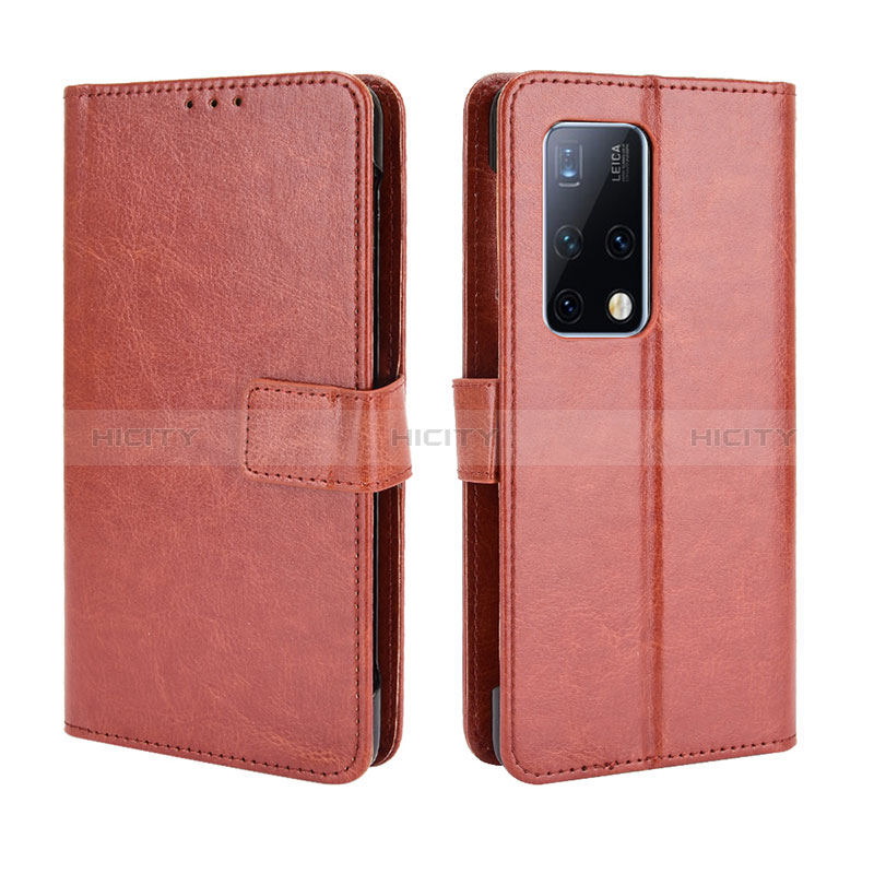 Coque Portefeuille Livre Cuir Etui Clapet BY5 pour Huawei Mate X2 Marron Plus