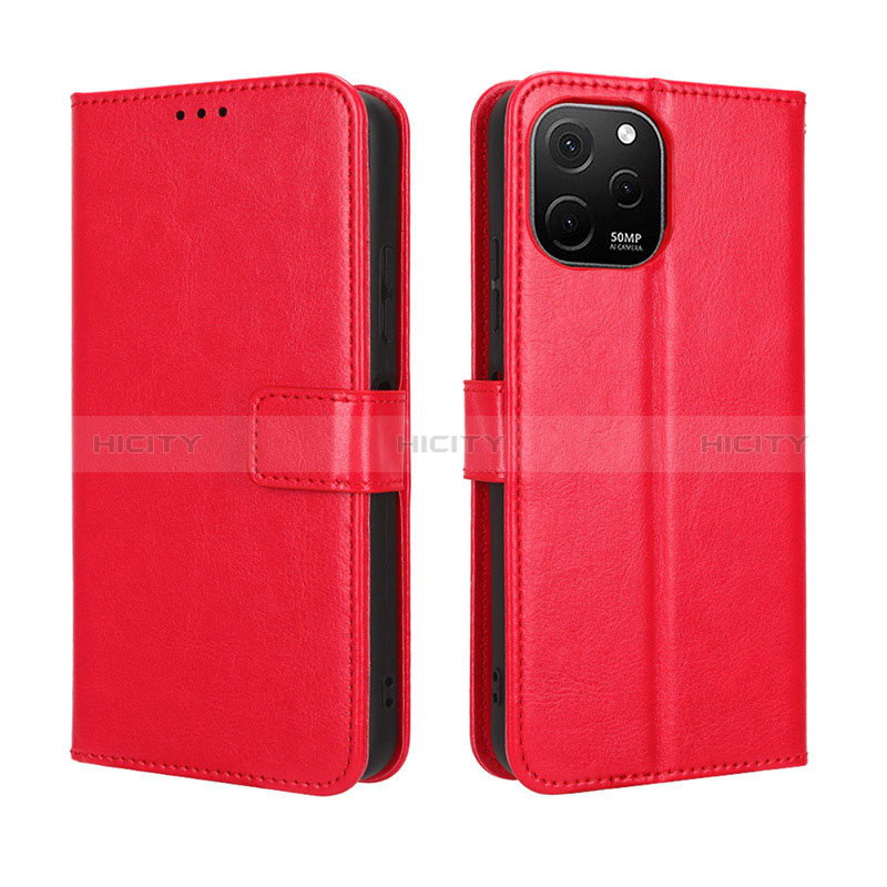 Coque Portefeuille Livre Cuir Etui Clapet BY5 pour Huawei Nova Y61 Rouge Plus