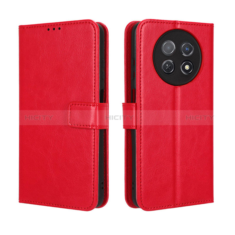 Coque Portefeuille Livre Cuir Etui Clapet BY5 pour Huawei Nova Y91 Rouge Plus