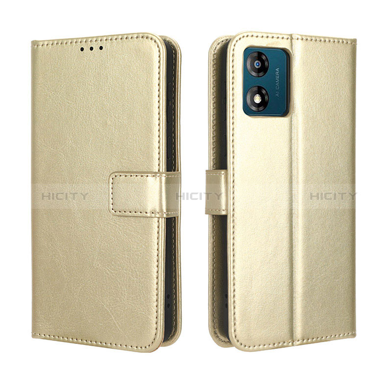 Coque Portefeuille Livre Cuir Etui Clapet BY5 pour Motorola Moto E13 Or Plus