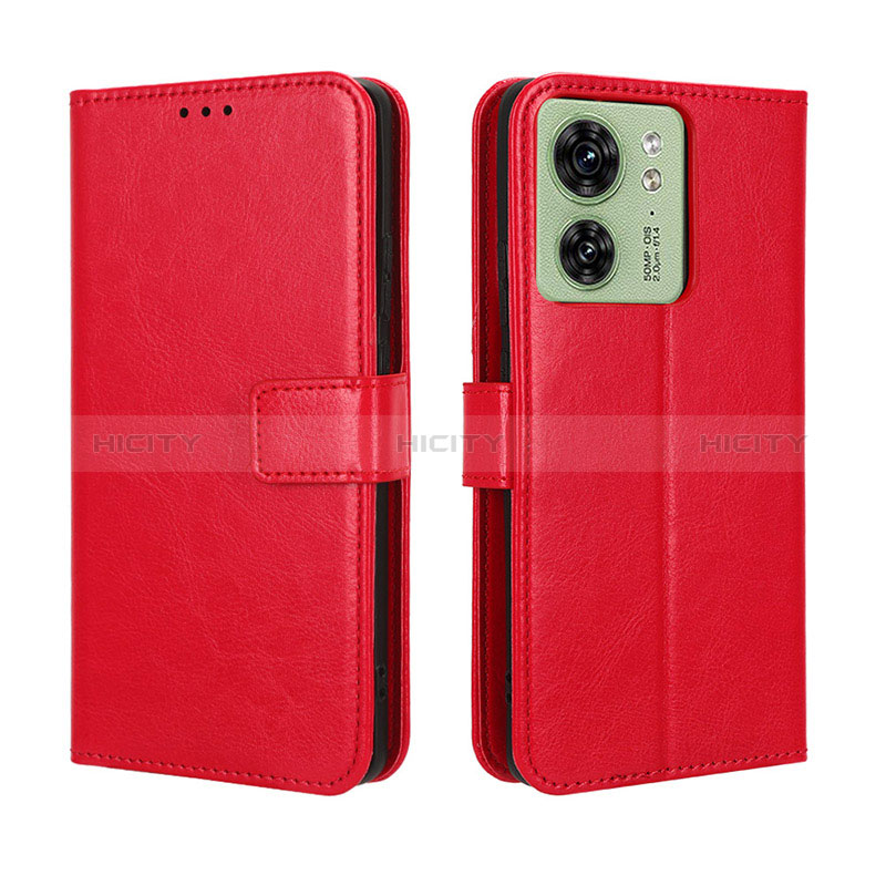 Coque Portefeuille Livre Cuir Etui Clapet BY5 pour Motorola Moto Edge 40 5G Rouge Plus