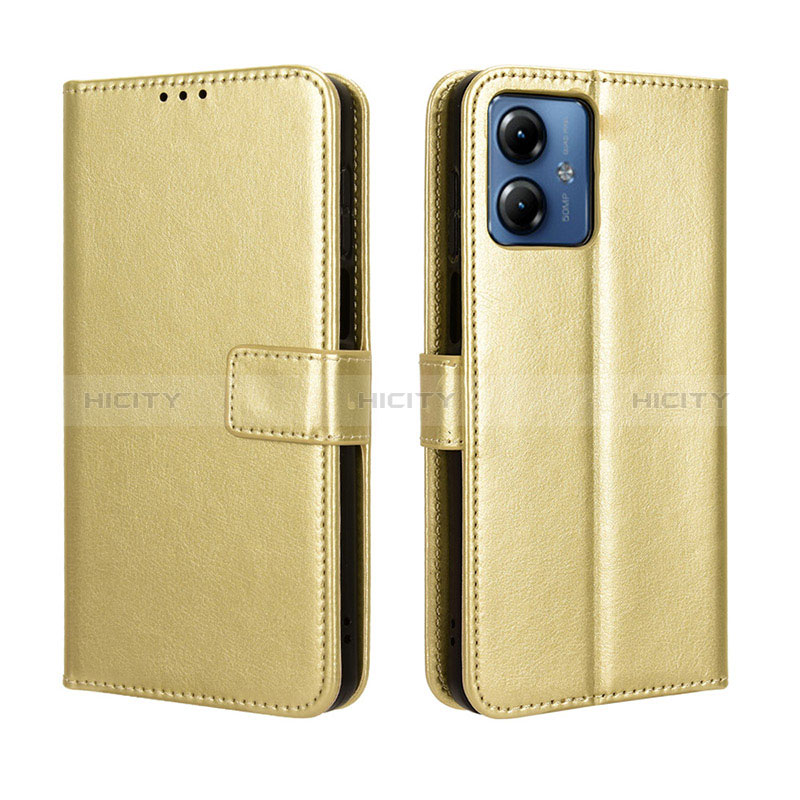 Coque Portefeuille Livre Cuir Etui Clapet BY5 pour Motorola Moto G14 Or Plus