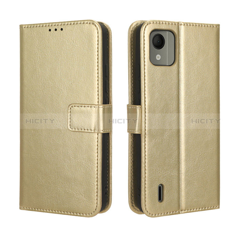 Coque Portefeuille Livre Cuir Etui Clapet BY5 pour Nokia C110 Or Plus