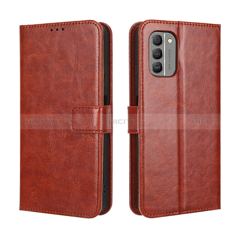 Coque Portefeuille Livre Cuir Etui Clapet BY5 pour Nokia G400 5G Marron Plus