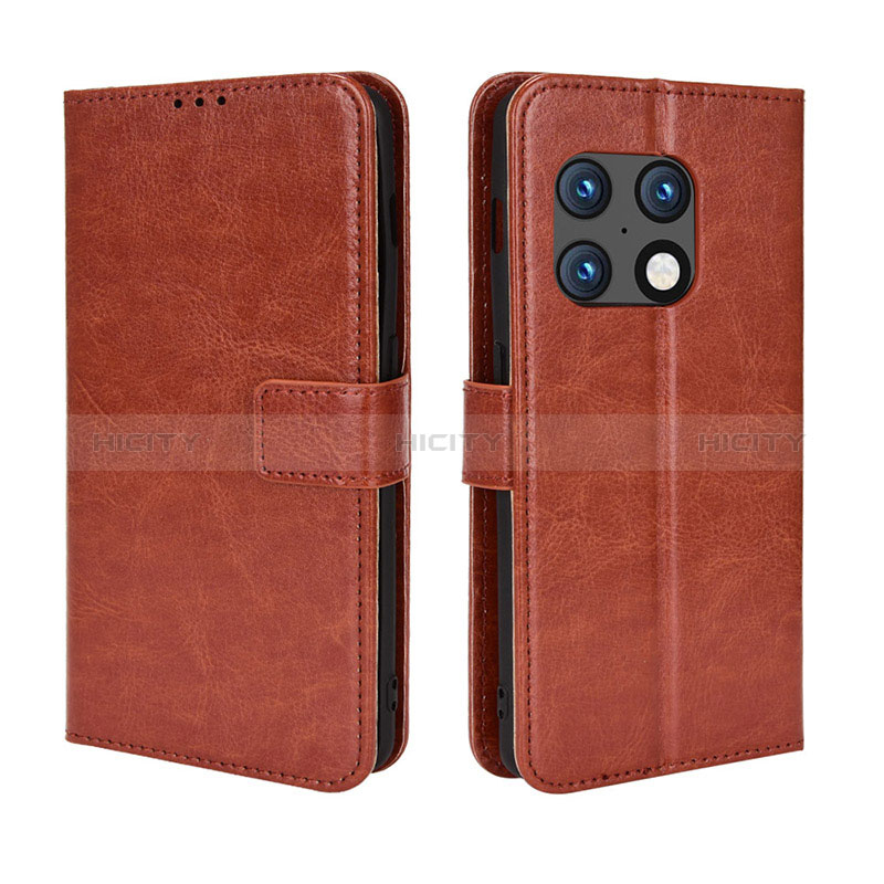 Coque Portefeuille Livre Cuir Etui Clapet BY5 pour OnePlus 10 Pro 5G Marron Plus