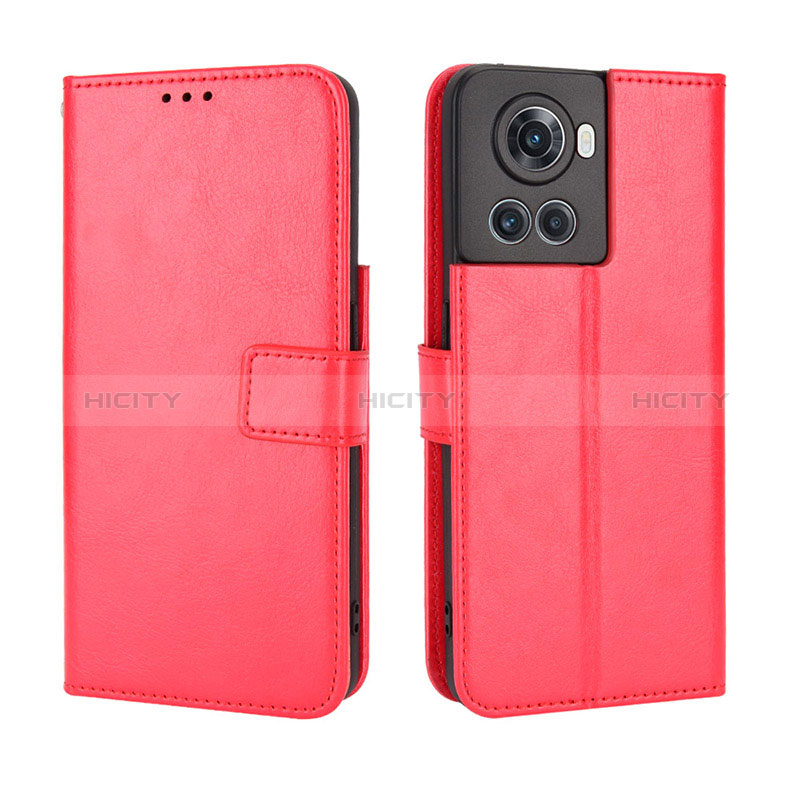 Coque Portefeuille Livre Cuir Etui Clapet BY5 pour OnePlus 10R 5G Rouge Plus