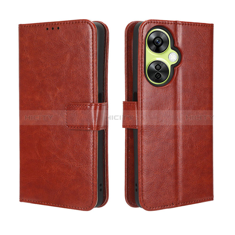 Coque Portefeuille Livre Cuir Etui Clapet BY5 pour OnePlus Nord CE 3 Lite 5G Marron Plus