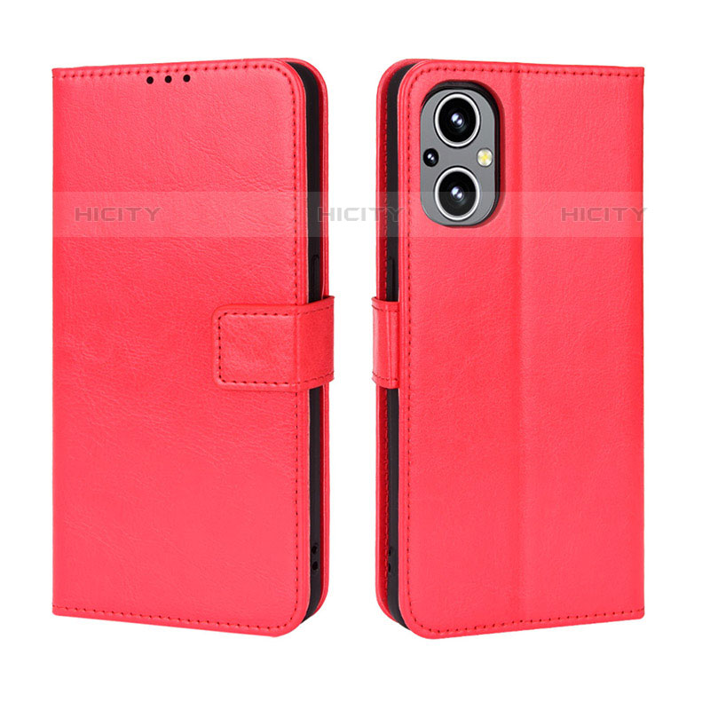 Coque Portefeuille Livre Cuir Etui Clapet BY5 pour OnePlus Nord N20 5G Rouge Plus