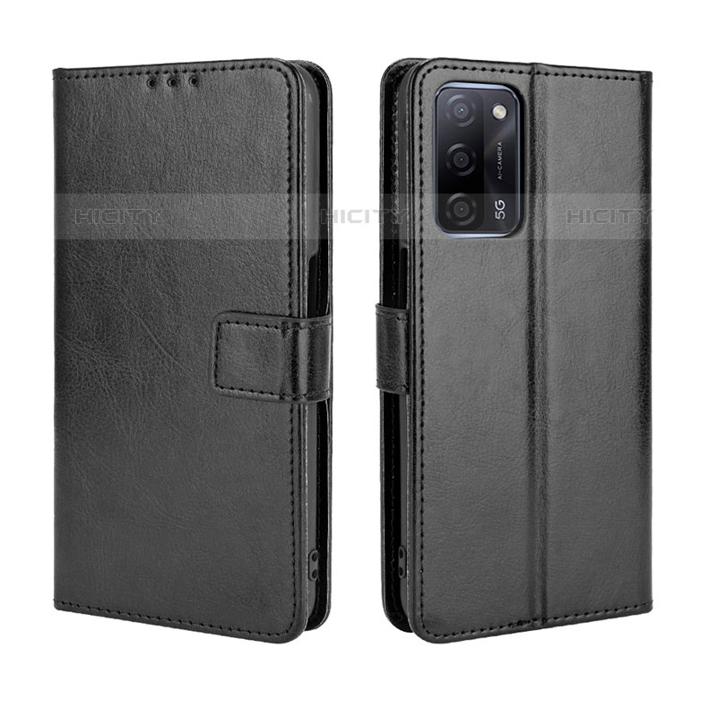 Coque Portefeuille Livre Cuir Etui Clapet BY5 pour Oppo A53s 5G Noir Plus