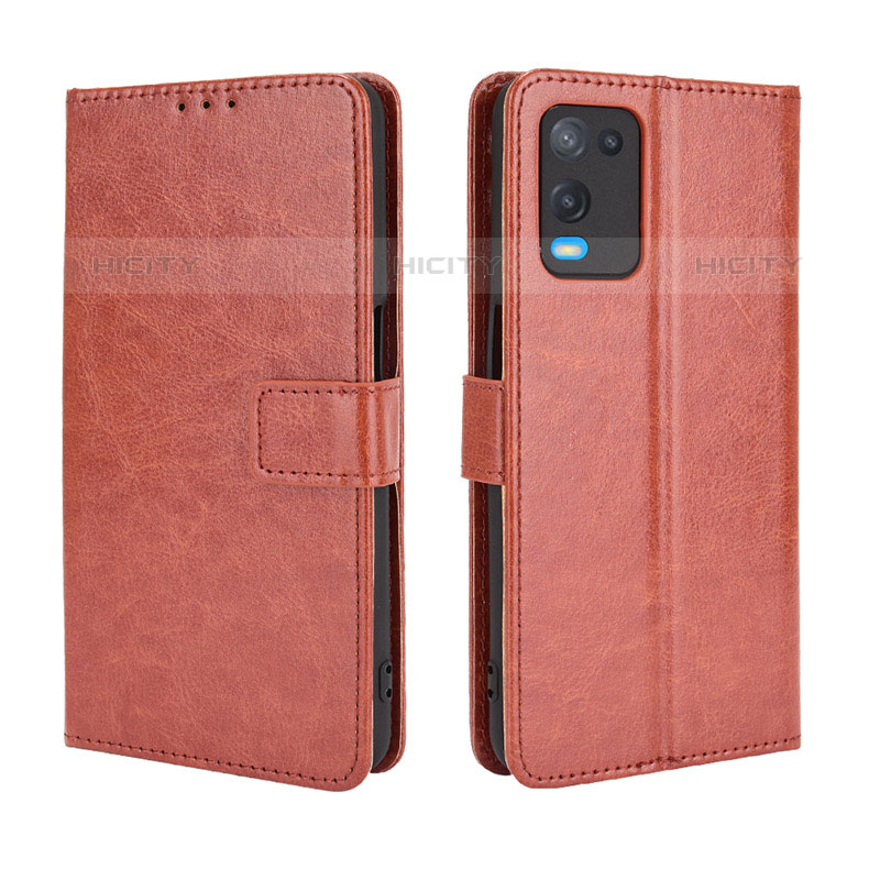 Coque Portefeuille Livre Cuir Etui Clapet BY5 pour Oppo A54 4G Marron Plus