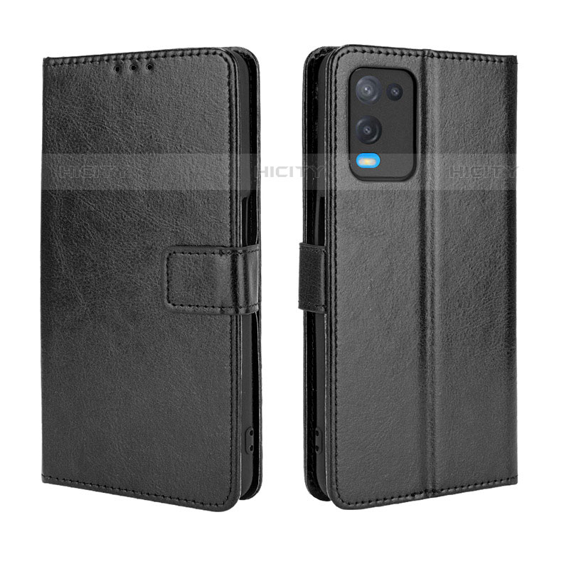 Coque Portefeuille Livre Cuir Etui Clapet BY5 pour Oppo A54 4G Noir Plus