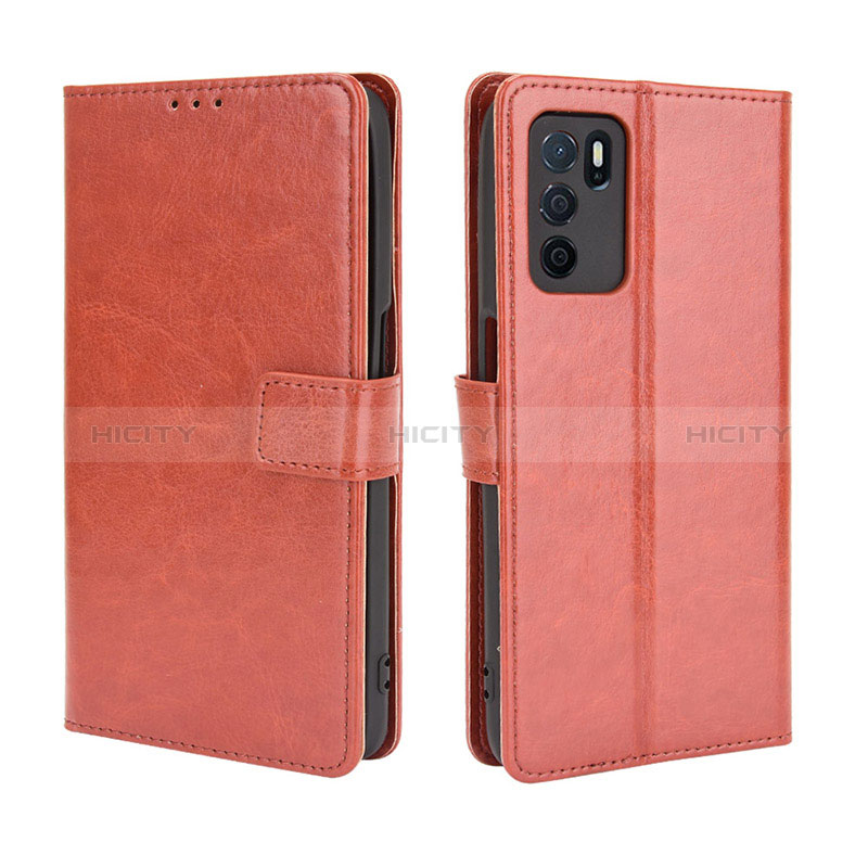 Coque Portefeuille Livre Cuir Etui Clapet BY5 pour Oppo A54s Marron Plus