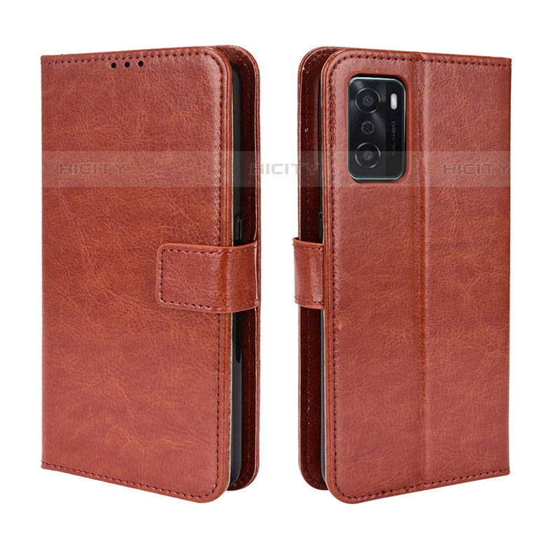 Coque Portefeuille Livre Cuir Etui Clapet BY5 pour Oppo A55S 5G Marron Plus