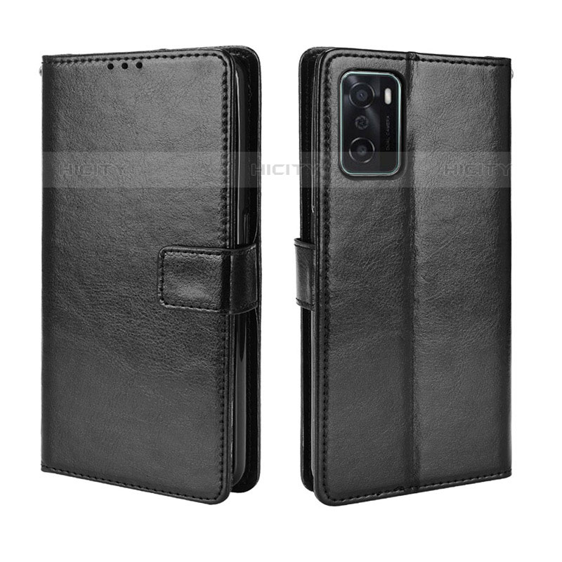 Coque Portefeuille Livre Cuir Etui Clapet BY5 pour Oppo A55S 5G Noir Plus