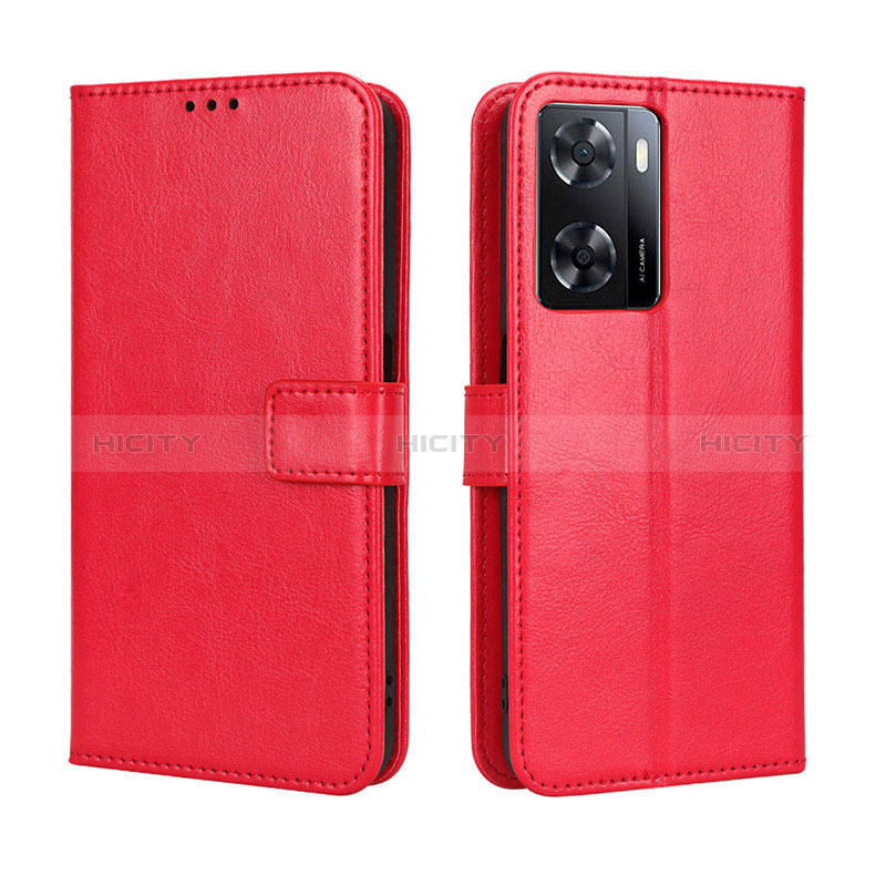 Coque Portefeuille Livre Cuir Etui Clapet BY5 pour Oppo A57 4G Rouge Plus