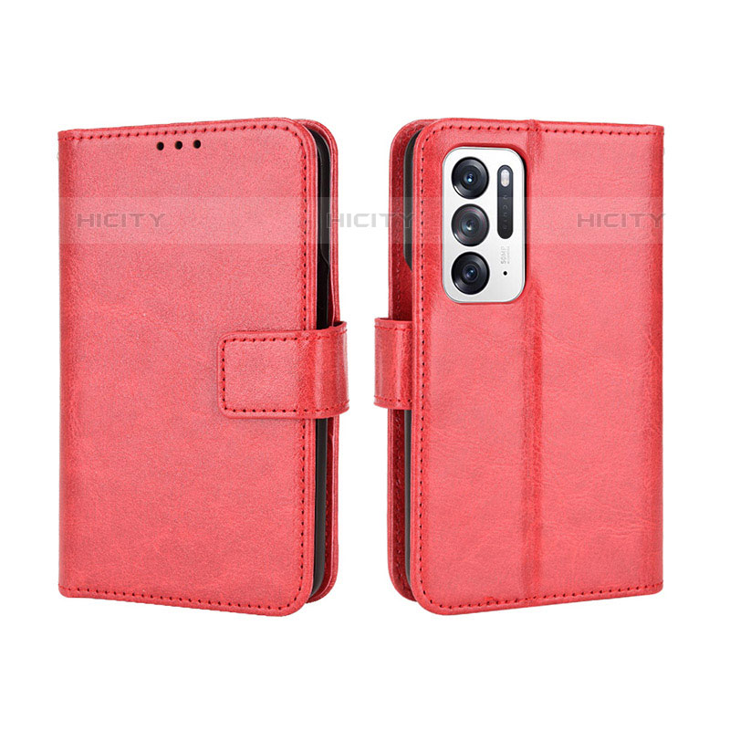 Coque Portefeuille Livre Cuir Etui Clapet BY5 pour Oppo Find N 5G Rouge Plus