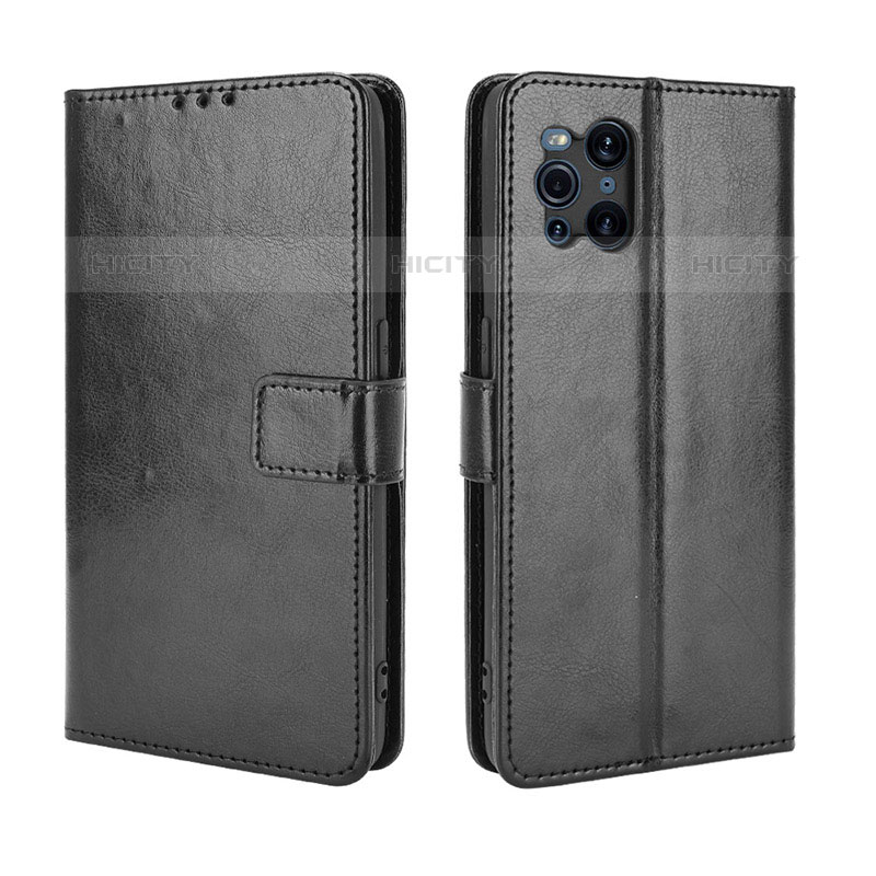 Coque Portefeuille Livre Cuir Etui Clapet BY5 pour Oppo Find X3 Pro 5G Noir Plus