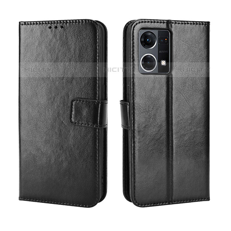 Coque Portefeuille Livre Cuir Etui Clapet BY5 pour Oppo Reno7 4G Noir Plus