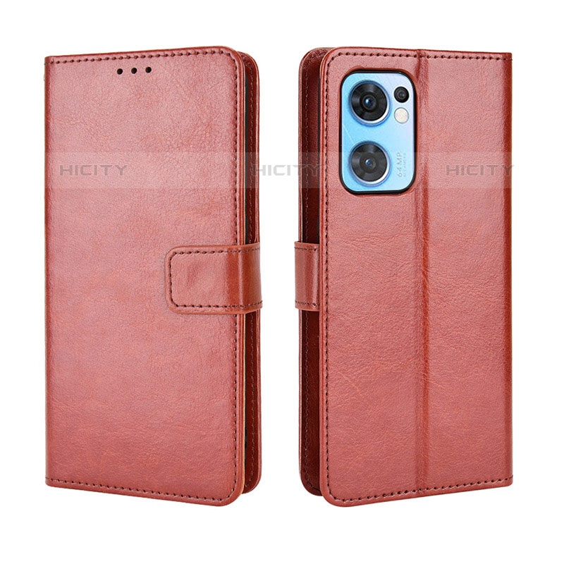 Coque Portefeuille Livre Cuir Etui Clapet BY5 pour Oppo Reno7 5G Marron Plus