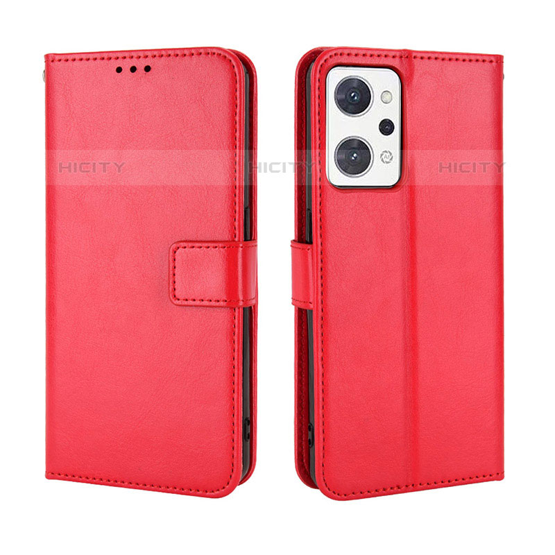 Coque Portefeuille Livre Cuir Etui Clapet BY5 pour Oppo Reno7 A Rouge Plus