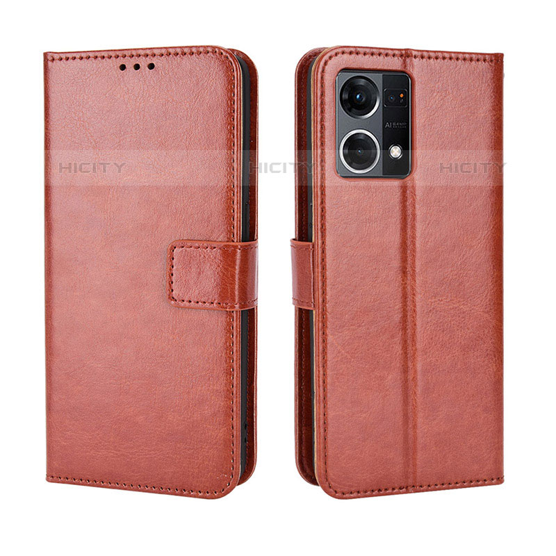 Coque Portefeuille Livre Cuir Etui Clapet BY5 pour Oppo Reno8 4G Marron Plus