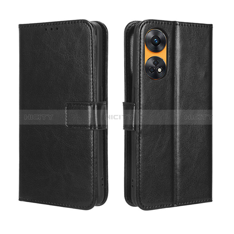 Coque Portefeuille Livre Cuir Etui Clapet BY5 pour Oppo Reno8 T 4G Noir Plus