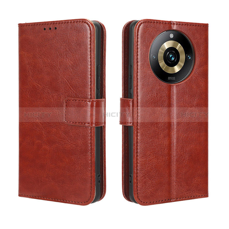 Coque Portefeuille Livre Cuir Etui Clapet BY5 pour Realme 11 Pro 5G Marron Plus