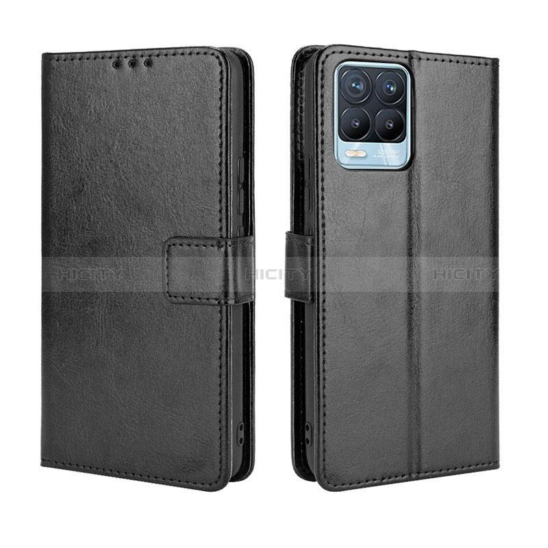 Coque Portefeuille Livre Cuir Etui Clapet BY5 pour Realme 8 4G Noir Plus