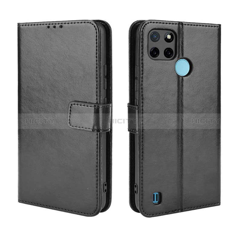 Coque Portefeuille Livre Cuir Etui Clapet BY5 pour Realme C21Y Noir Plus