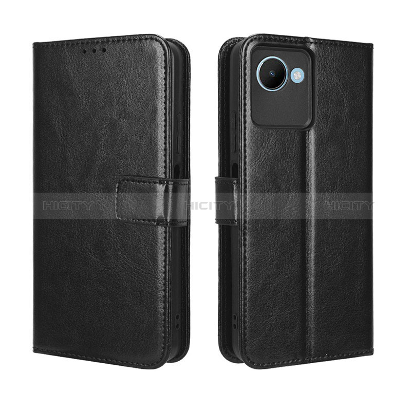 Coque Portefeuille Livre Cuir Etui Clapet BY5 pour Realme C30 Noir Plus