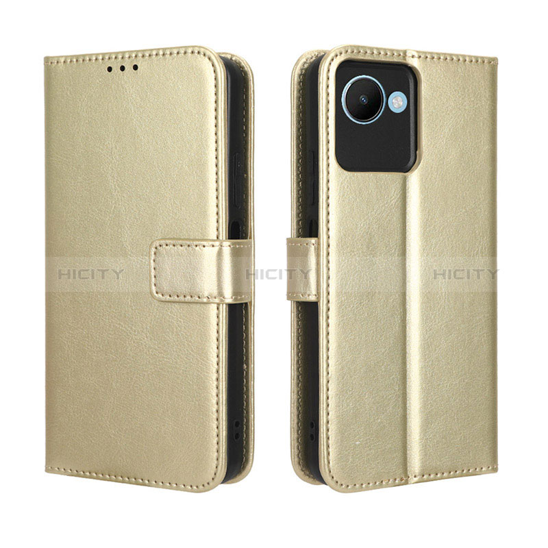 Coque Portefeuille Livre Cuir Etui Clapet BY5 pour Realme C30s Or Plus