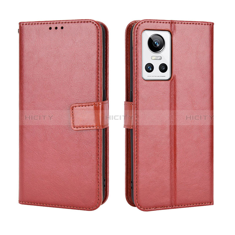 Coque Portefeuille Livre Cuir Etui Clapet BY5 pour Realme GT Neo3 5G Marron Plus