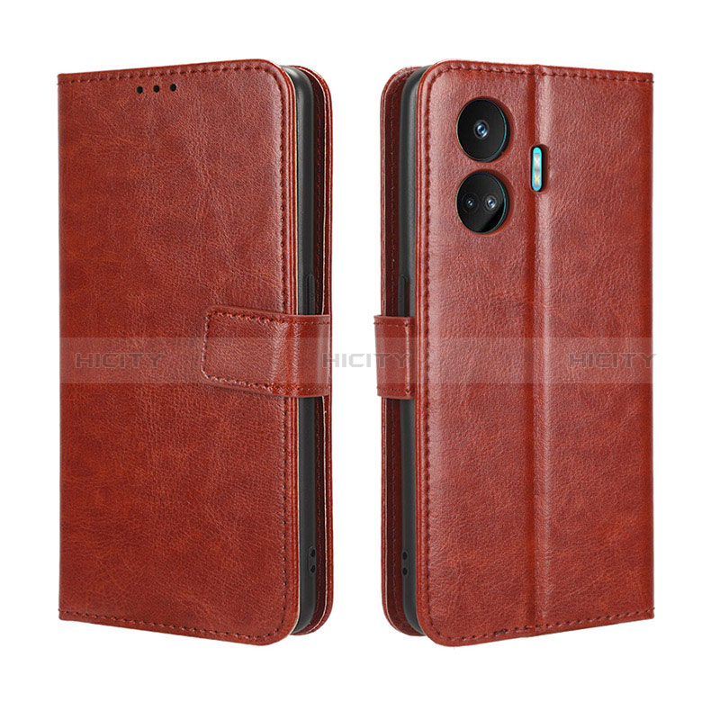 Coque Portefeuille Livre Cuir Etui Clapet BY5 pour Realme GT Neo5 SE 5G Marron Plus