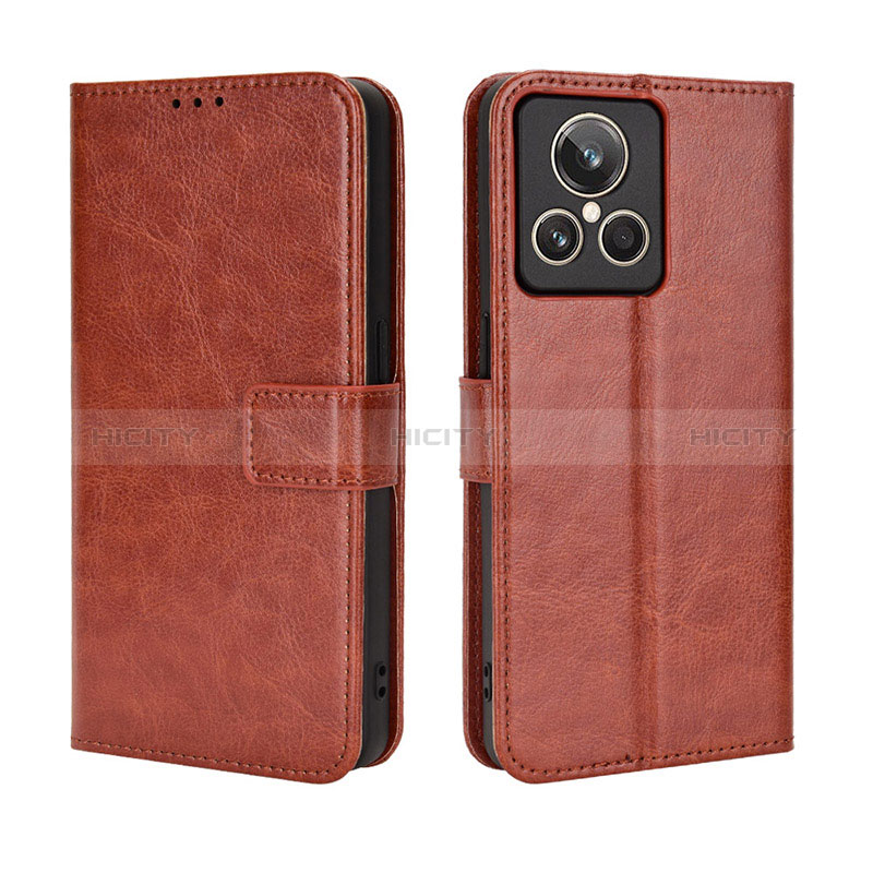 Coque Portefeuille Livre Cuir Etui Clapet BY5 pour Realme GT2 Master Explorer Marron Plus