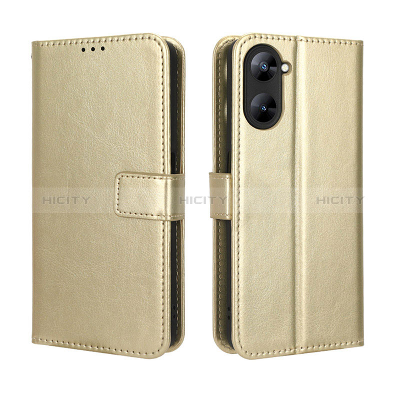 Coque Portefeuille Livre Cuir Etui Clapet BY5 pour Realme Q5x 5G Or Plus