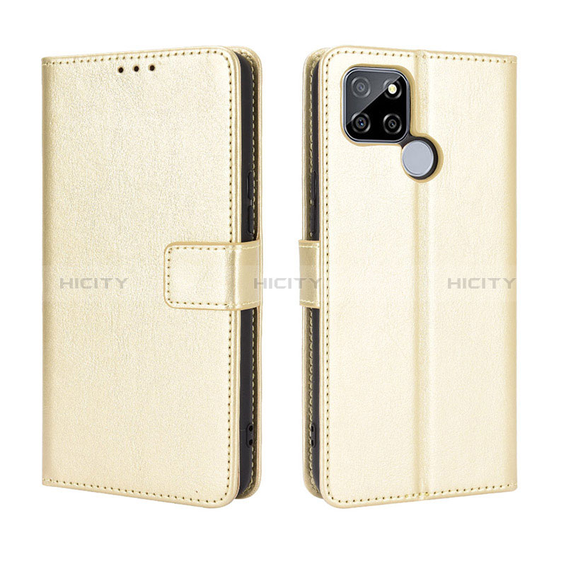 Coque Portefeuille Livre Cuir Etui Clapet BY5 pour Realme V3 5G Or Plus